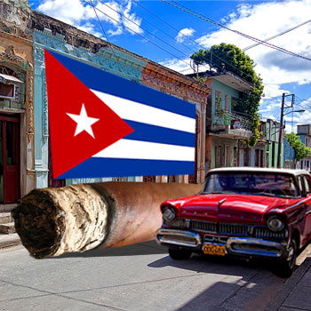 Cuban flag, big cigar Cuban flag, big cigar