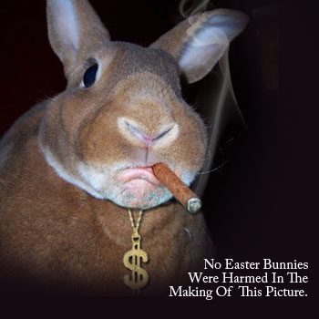 Easter bunny smoking a cigar